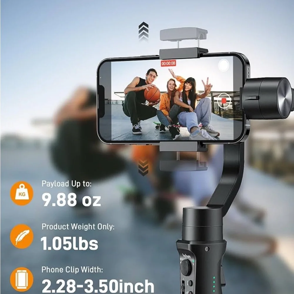 Homhem Black Handheld Gimbal Stabilizer